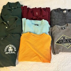 Lot Of 8 Tops Shirts For Kids Boys Size 14/ XL / XL husky Gap, Hurley
